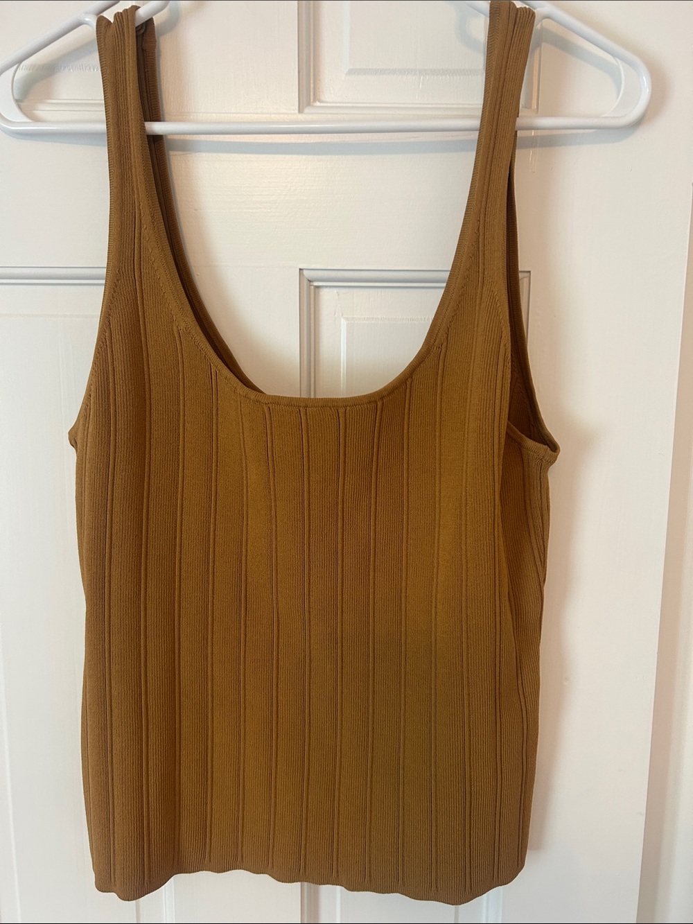 J. Crew Ribbed Tank Top in Mustard Brown
